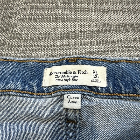 Abercrombie Fitch 90s Straight Ultra High Rise Curve Love Jeans 31 Short - Picture 2 of 12